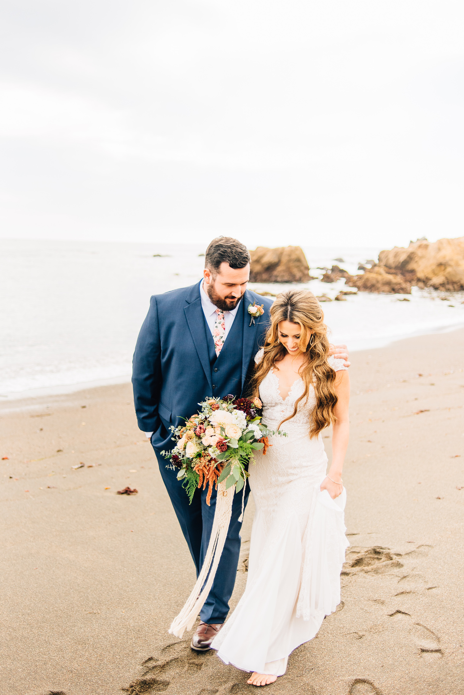 Bride and Groom on Beach